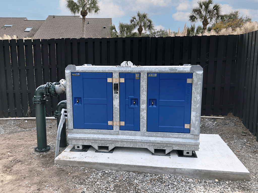 Permanent Bypass Pump Mounted at a Lift Station | BBA Pumps
